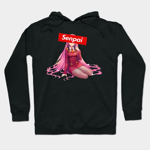 Zero Two Senpai Hoodie by beataamberd7